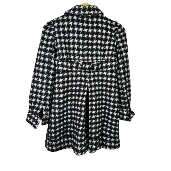 Juicy Couture Wool Mohair Alpaca Black & White Houndstooth Peacoat Size 12 - Picture 12 of 16